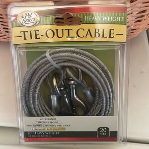 Pet Select Heavy Weight Tie Out Cable 20 Feet For Dogs NIB